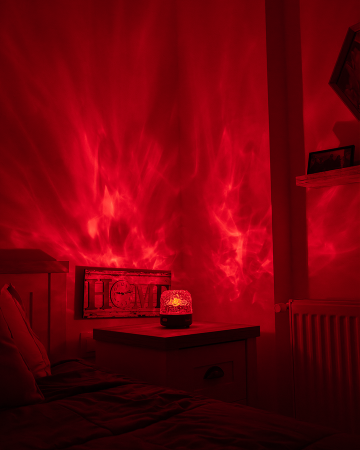 Une chambre baignée de la lumière rouge de Havie